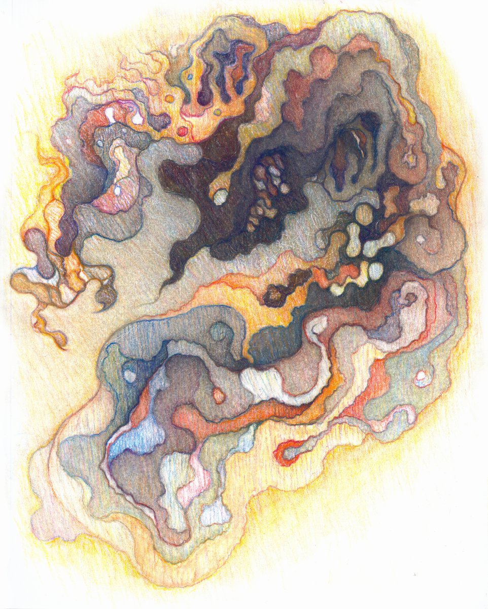 Pastel drawing by Jeremy Eliosoff, The Shape, 2009, 10" x 13"