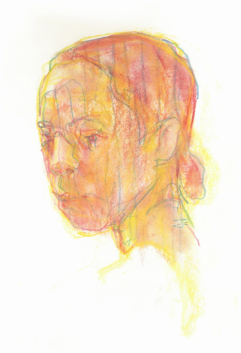 Pastel drawing by Jeremy Eliosoff, Pascale Head, 2011, 11" x 15"
