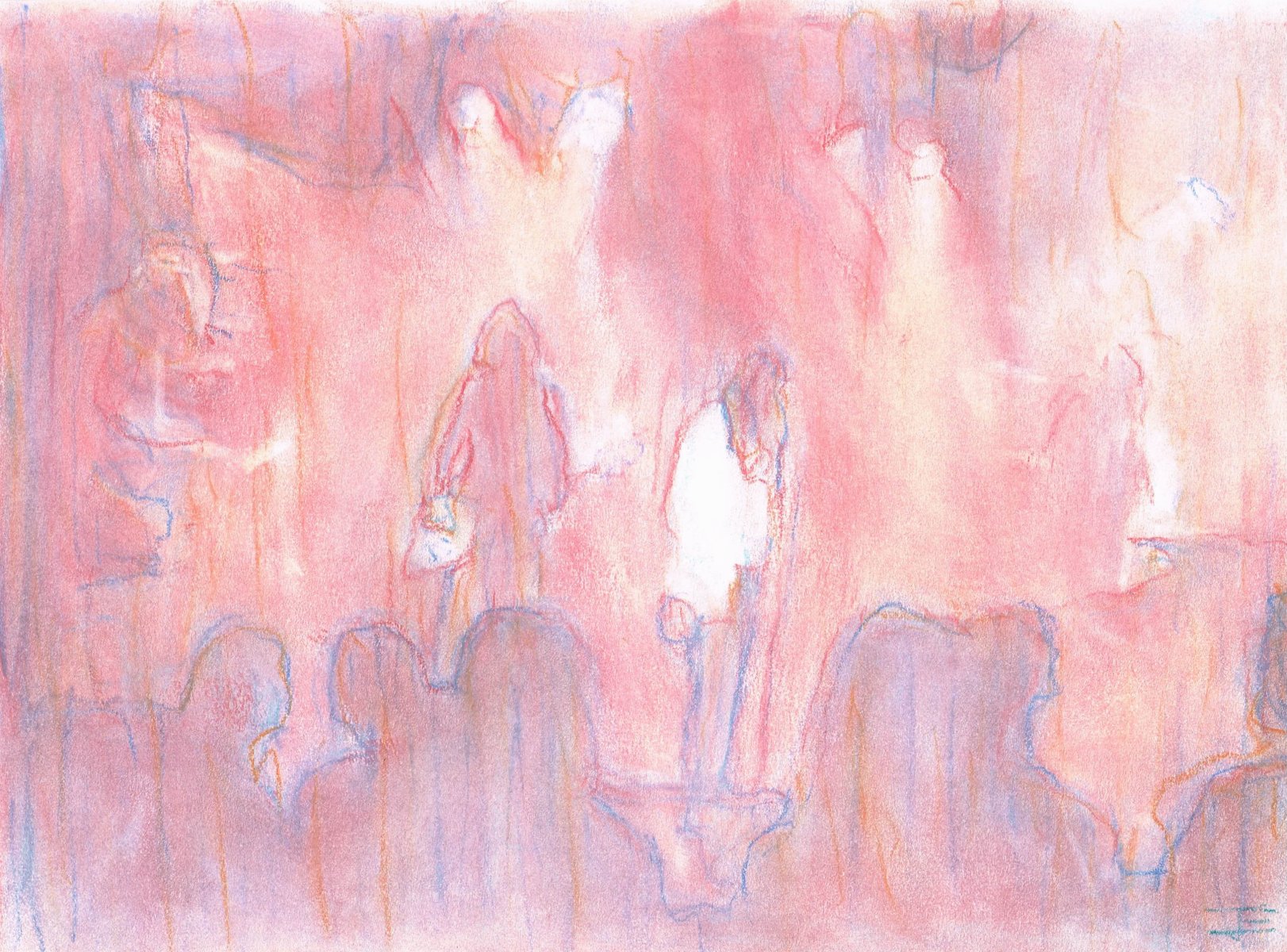 Pastel drawing by Jeremy Eliosoff, Helsinki Band, 2014, 10" x 8"