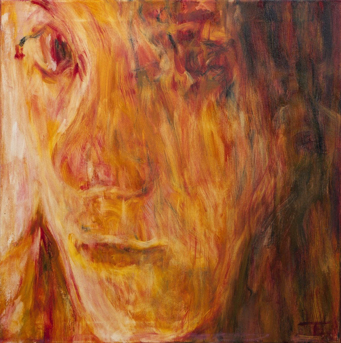 Oil painting by Jeremy Eliosoff, Vanessa, 2011, 16" x 16"