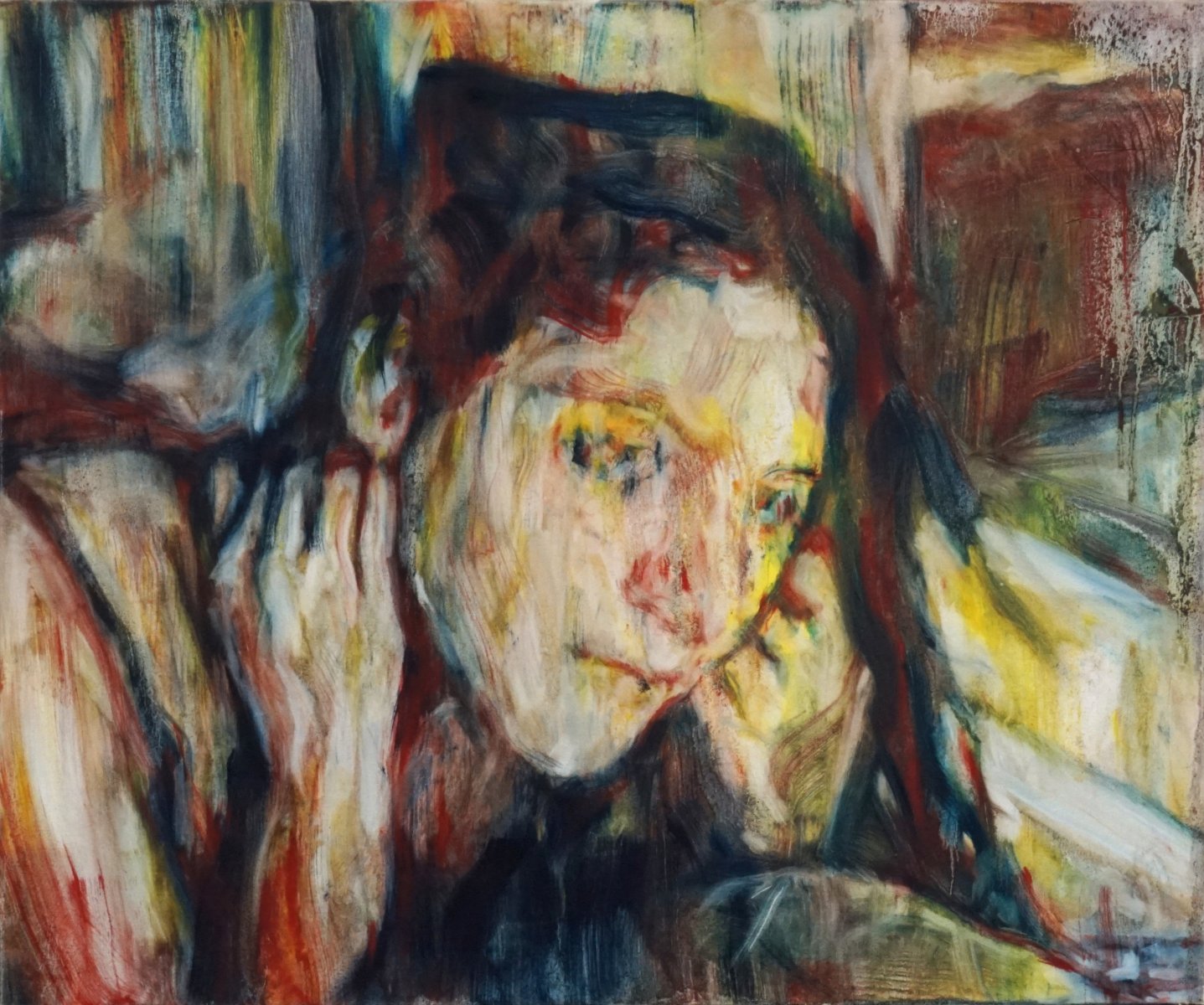 Oil painting by Jeremy Eliosoff, Girl By Window, 2011, 36" x 30"
