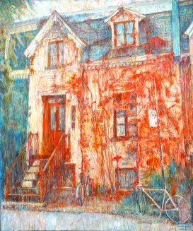 Oil painting by Jeremy Eliosoff, Autumn House, 2021, 40" x 48"